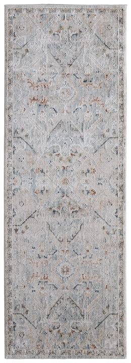 HomeRoots Abstract Distressed Runner Rug With Fringe