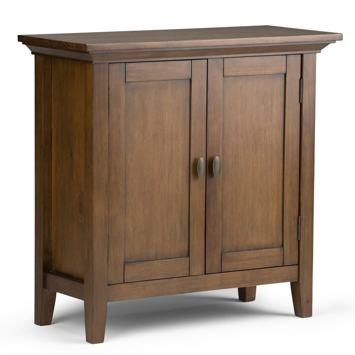 Redmond SOLID WOOD 32 inch Wide Transitional Low Storage Cabinet in Rustic Natural Aged Brown