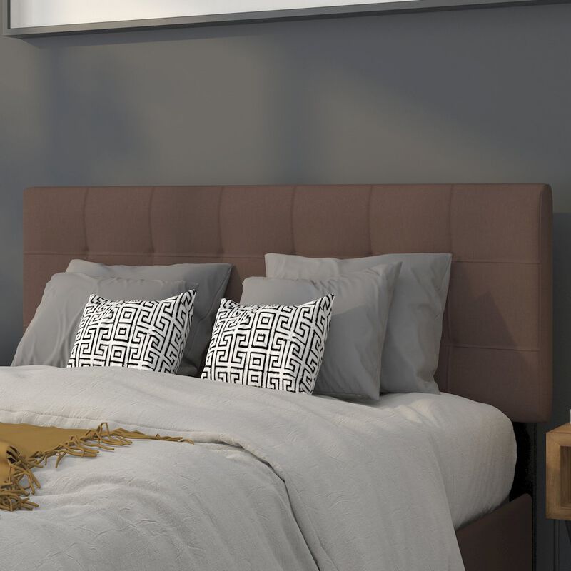 Flash Furniture Tufted Upholstered Full Size Headboard in Dark Brown Fabric image number 3