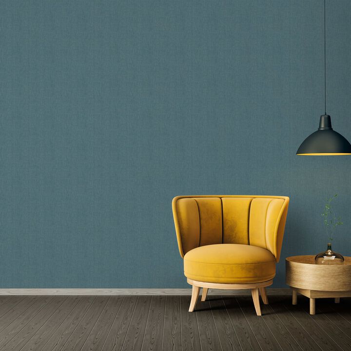 Absolutely Chic Hessian Effect Texture Blue Wallpaper AC60037