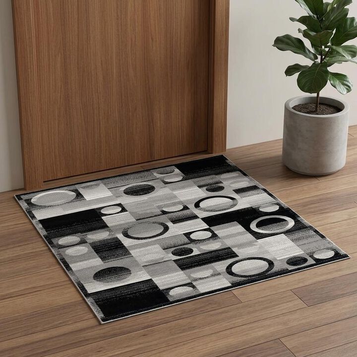 HomeRoots Abstract Power Loom Area Rug