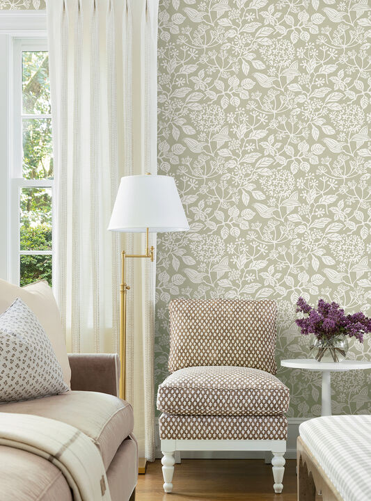Rowen Taupe Botanical Wallpaper