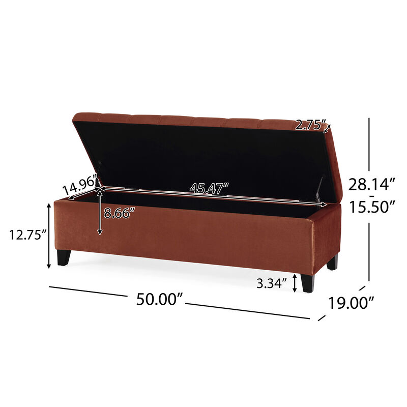 Merax Storage Ottoman,Rectangular Ottoman Bench,Upholstered Storage Bench image number 9