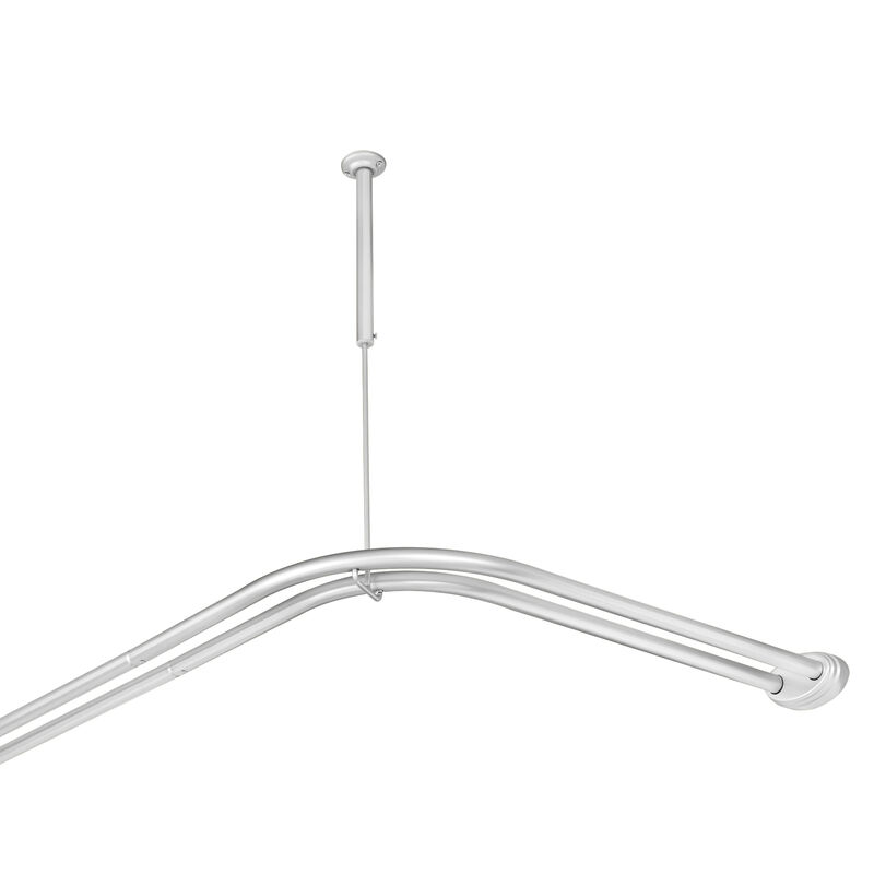 Rustproof Aluminum Double L-Shaped Shower Curtain Rod image number 4