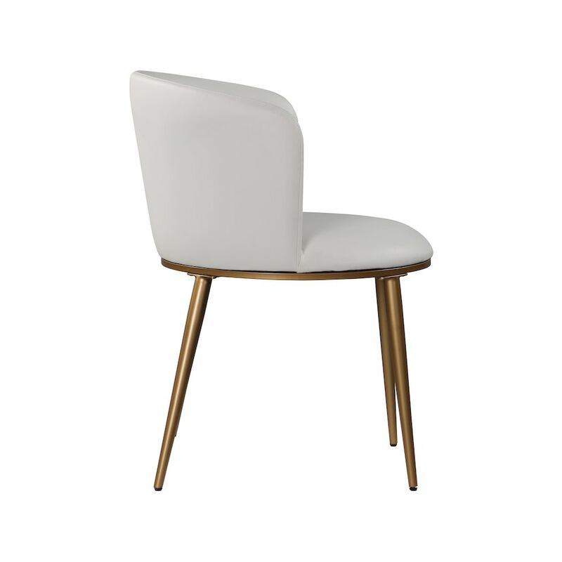 Meridian Furniture Skylar White Vegan Leather Dining Chair, Set of 2