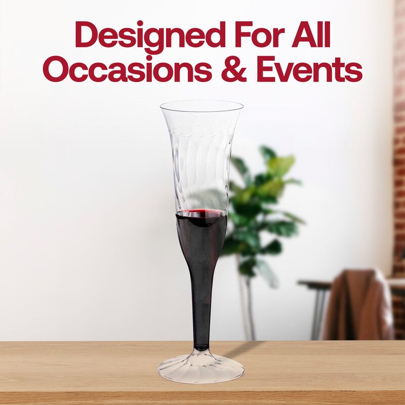 5 oz. Clear Plastic Champagne Flutes (96 flutes) image number 6