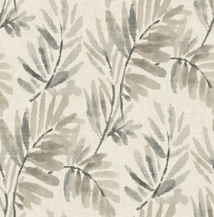 Serenade Grey Ferns Wallpaper (Set of 2)