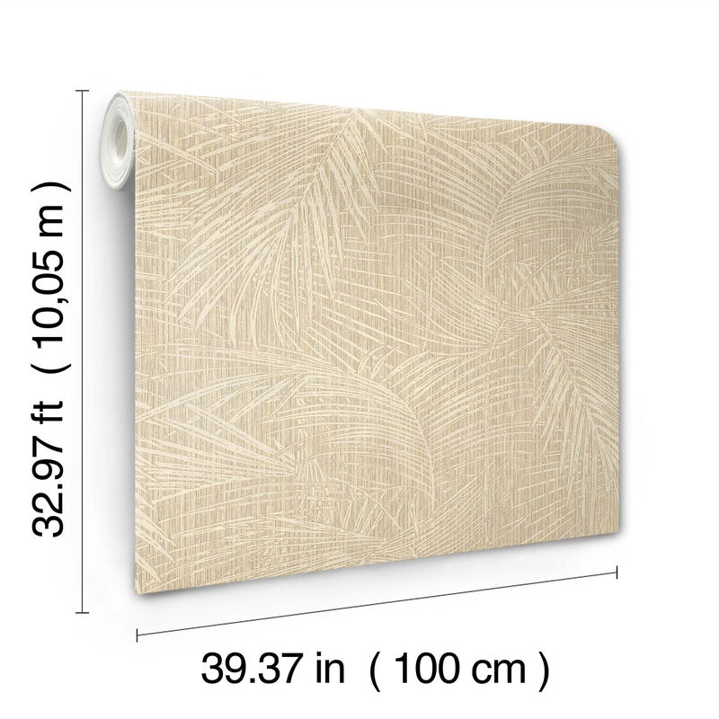 Della Palm Wheat Wallpaper (Set of 2) image number 3
