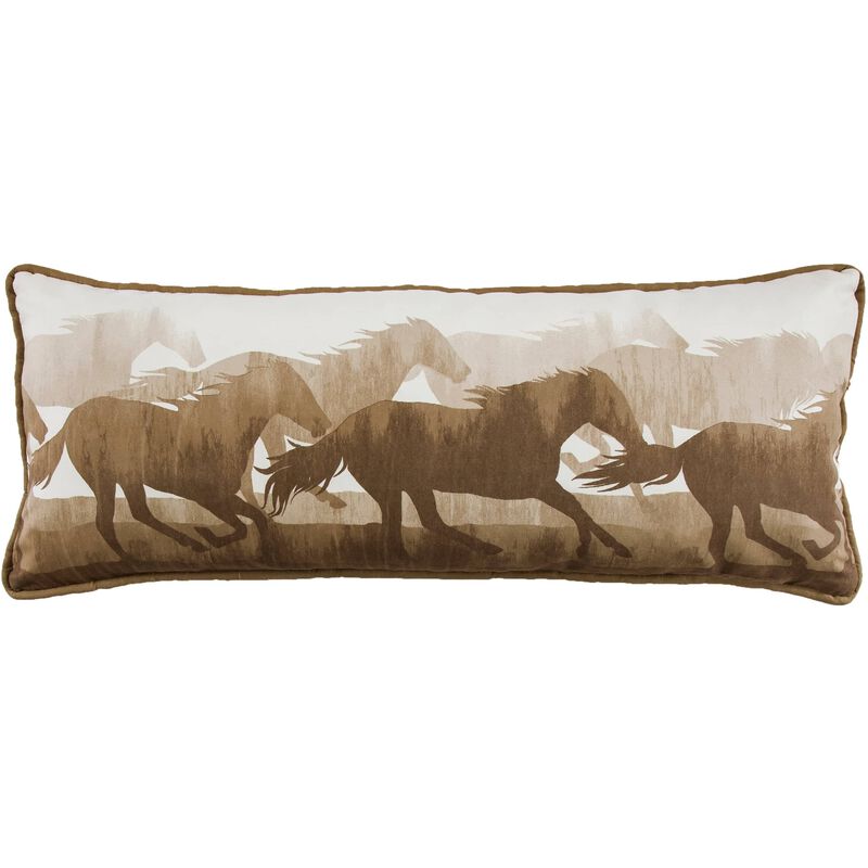 Brown & White Running Horse Pillow image number 0