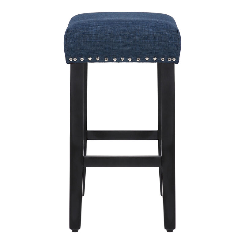 WestinTrends 24" Upholstered Saddle Seat Counter Stool (Set of 2)