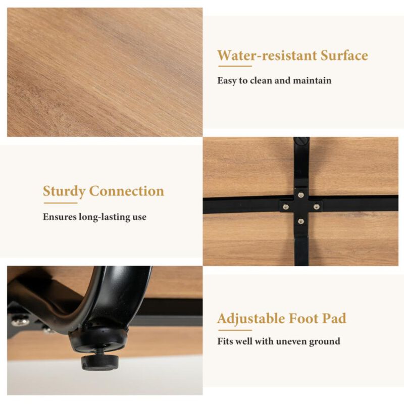 Hivvago 2-Tier Glass-Top Oval Coffee Table with Wooden Shelf for Living Room