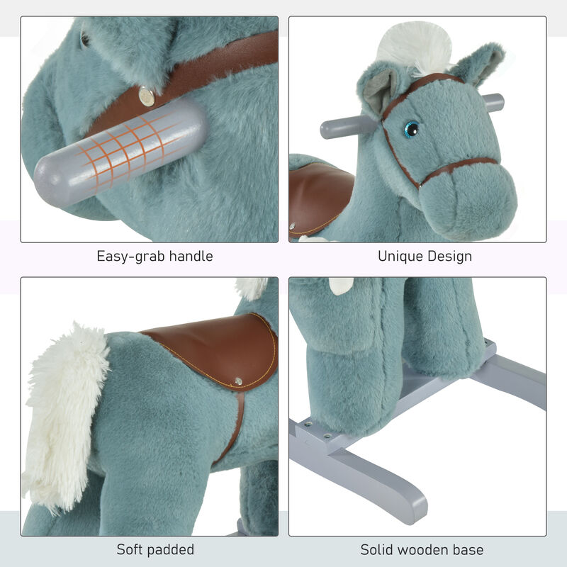 BreeBe Soft Plush Rocking Horse for Toddlers image number 5