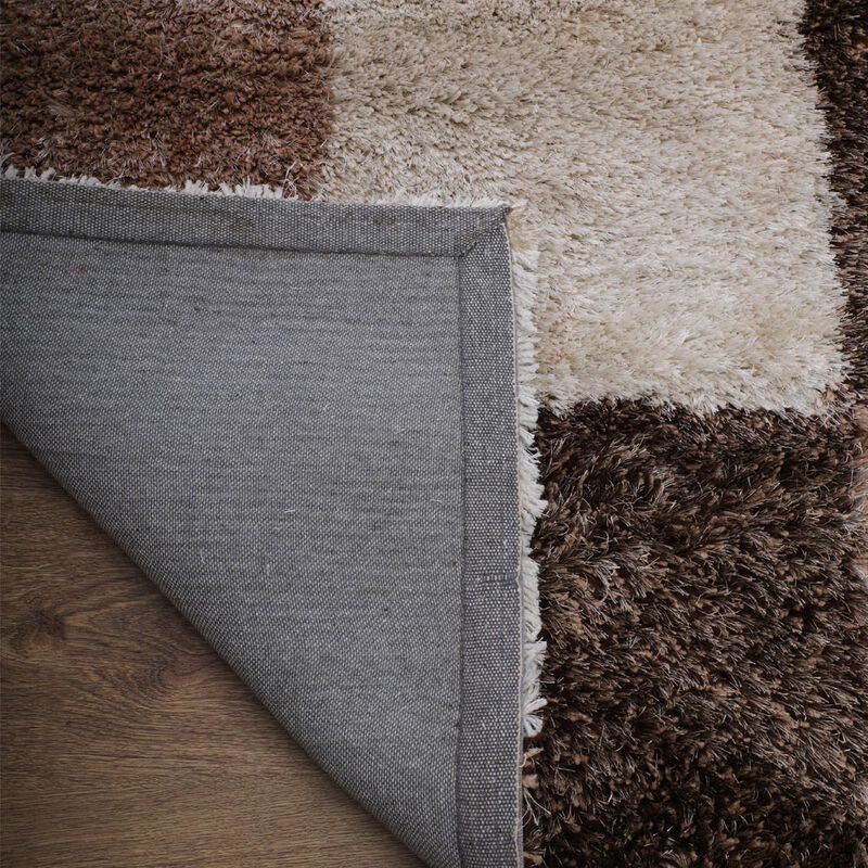 RUGSOTIC CARPETS HAND TUFTED SHAG POLYESTER ECO-FRIENDLY AREA RUGS  - Rectangle, Size, Geometric Modern Design, High Pile Thick Handmade Anti Skid Rugs for Living Room K00018 image number 7