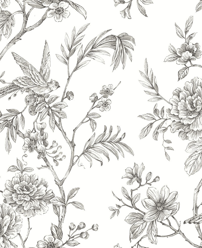 Jessamine Grey Floral Trail Wallpaper image number 0