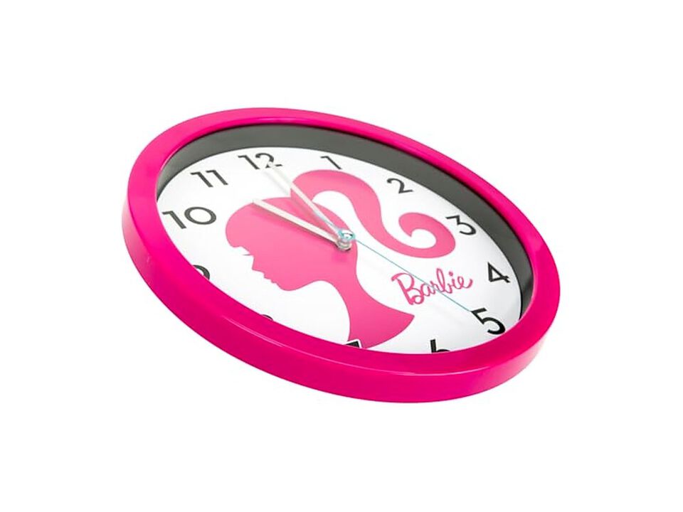 Barbie Silhouette Logo Bright Pink Wall Clock 10 Inch Home Decor