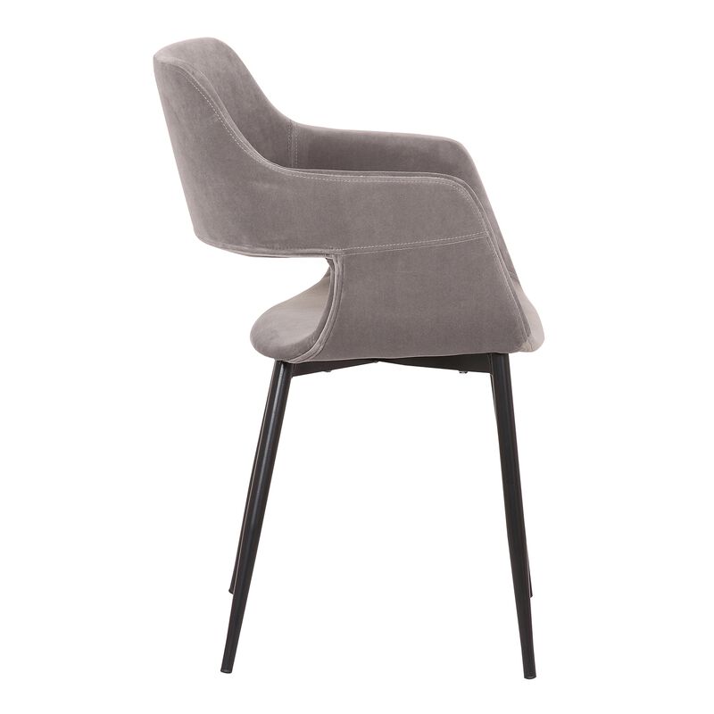 Mid-Century Gray Open Back Dining Accent Chair image number 3