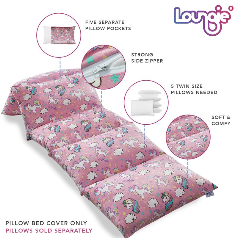 Loungie Floor Pillow Bed Cover 88"x26"