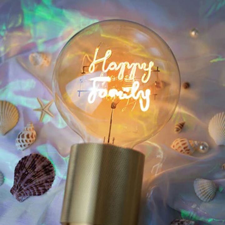 Bulb HAPPY FAMILY Amber with Base Table Lamp PORTABLE Pop