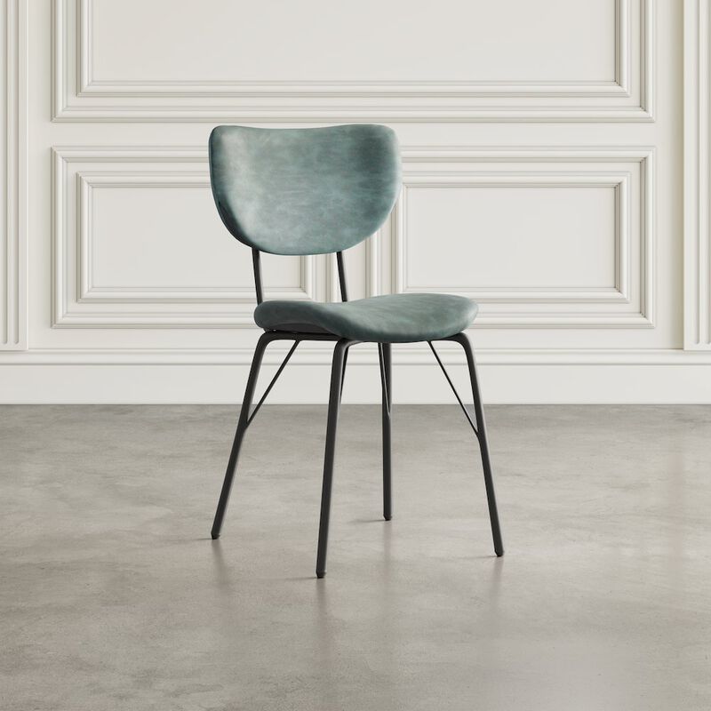 Jofran Contemporary Modern Faux Leather Split-Back Upholstered Dining Chair (Set of 2)