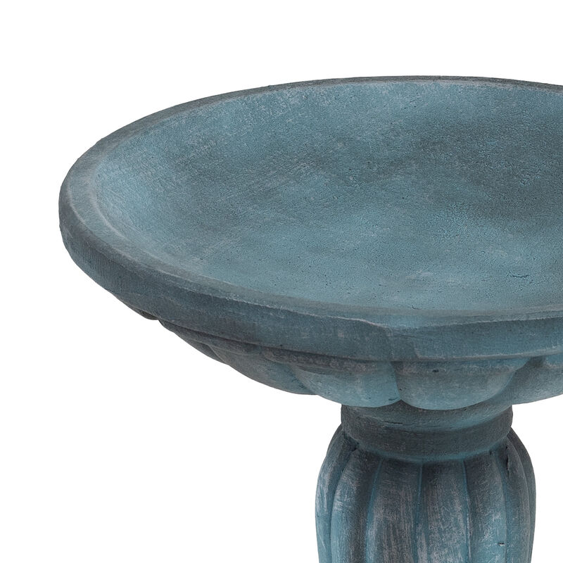 Grecian Garden Reinforced Concrete Bird Bath - 16-Inch
