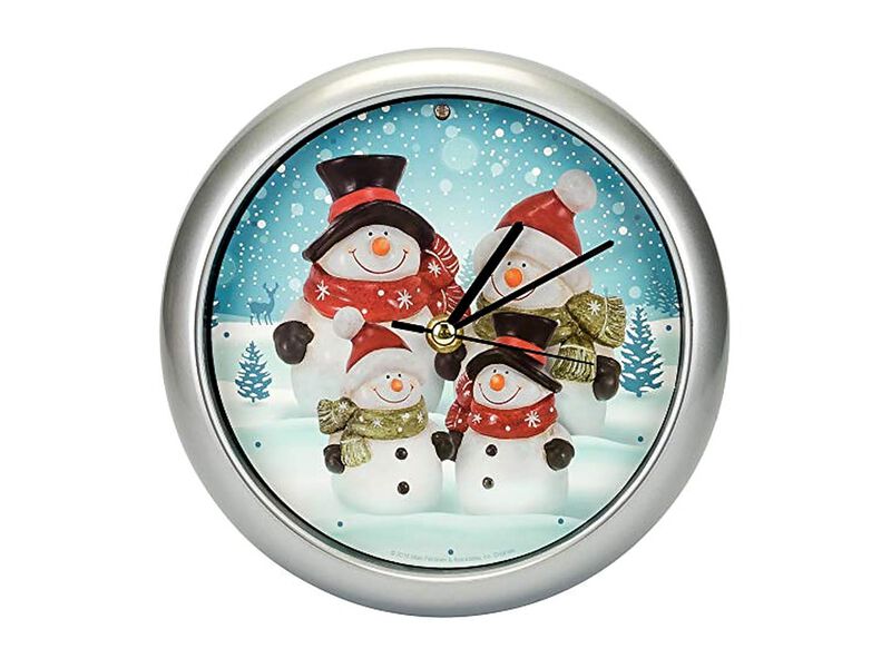 Snowman Family Winter Wonderland Wall Clock 8 Inch Home Decor image number 0