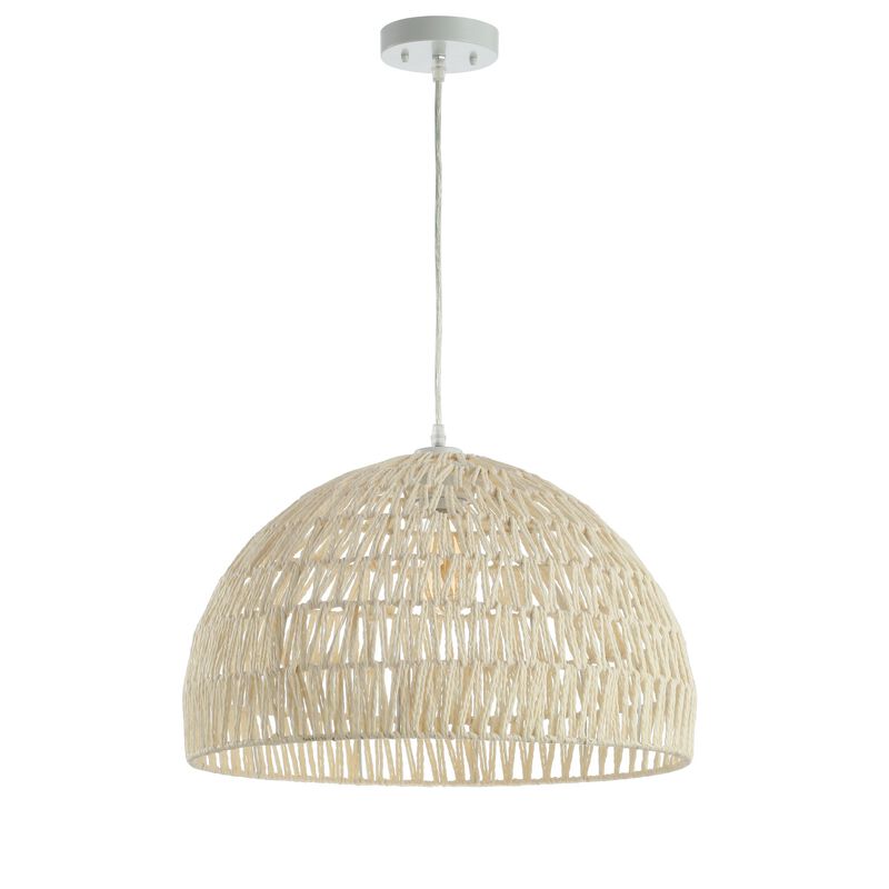 Campana 1-Light Bohemian Modern Woven Rope/Iron LED Pendant
