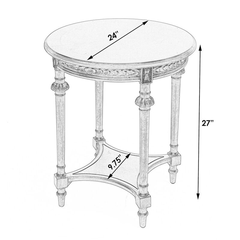 Butler Specialty Hellinger 24 in. W Round Wood Tall End Table with Open Shelf, Pastel Green image number 2