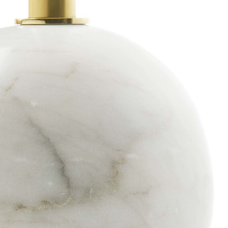 Aliza Round White Marble Side Table image number 7