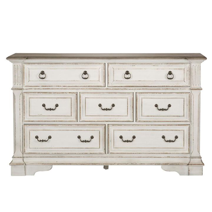 Liberty Furniture Abbey Park 7 Drawer Dresser in Antique White