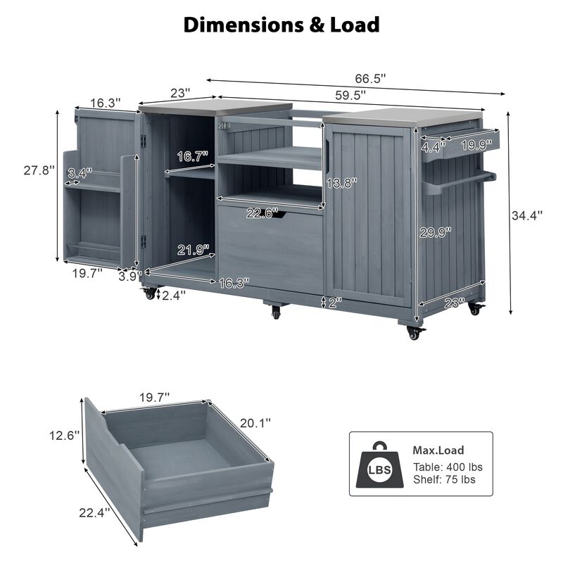 Merax Outdoor Kitchen Island for Big Green Egg Grills