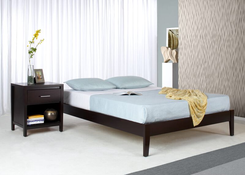 Nevis Twin Size Simple Platform Bed in Espresso