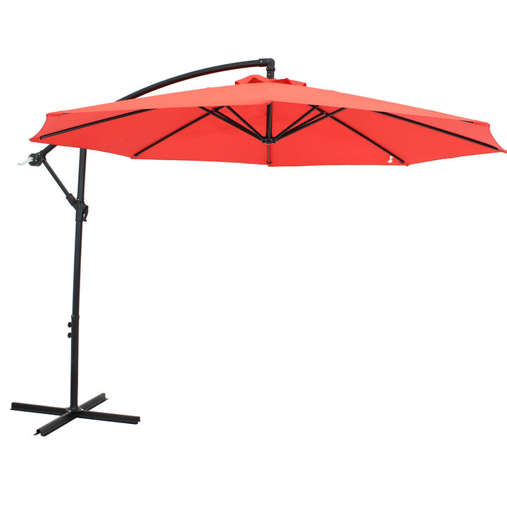 Sunnydaze 9.5 ft Cantilever Offset Patio Umbrella with Crank