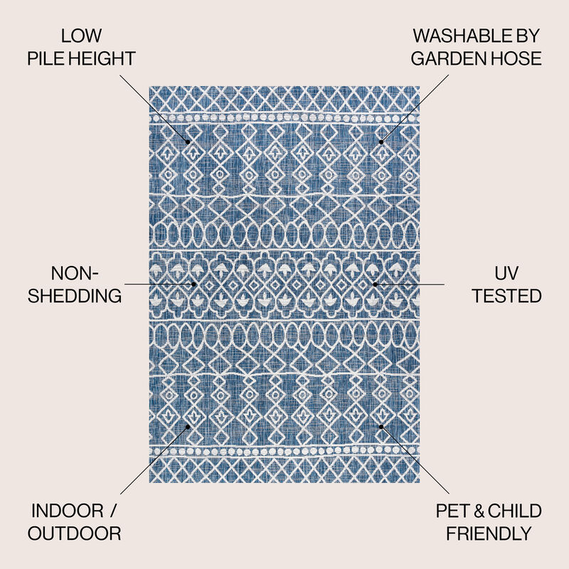 Kafel Tribal Bohemian Indoor/Outdoor Area Rug