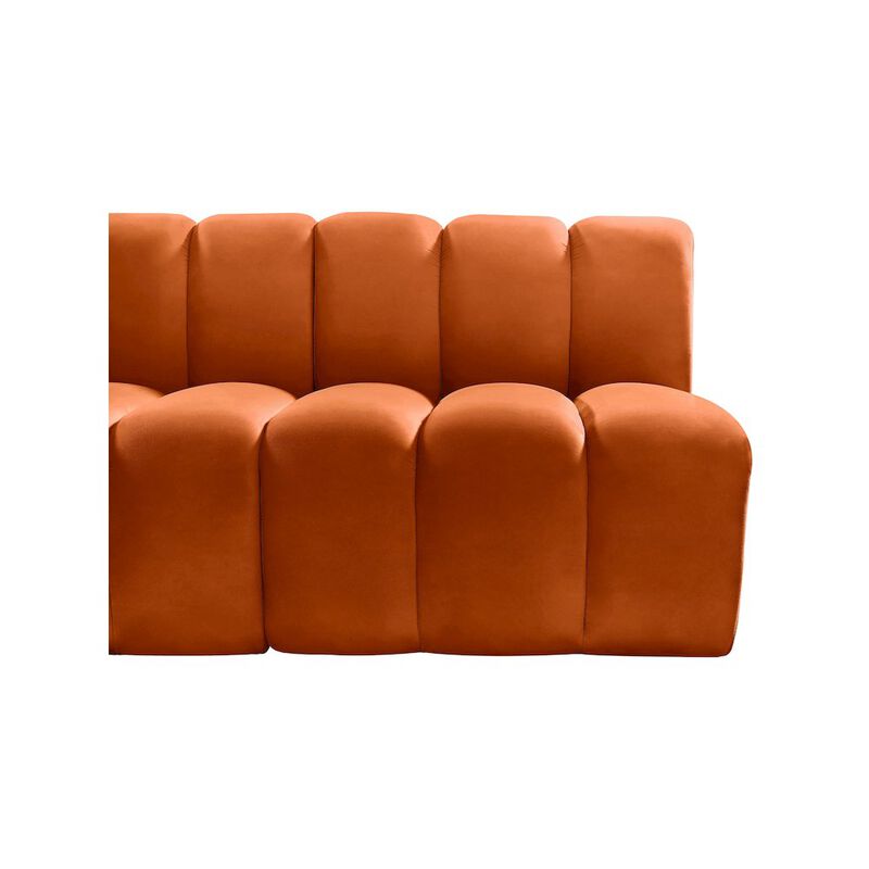 Meridian Furniture Arc Cognac Velvet Modular Sofa