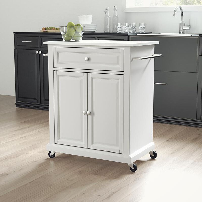 Crosley Furniture Compact Stone Top Kitchen Cart