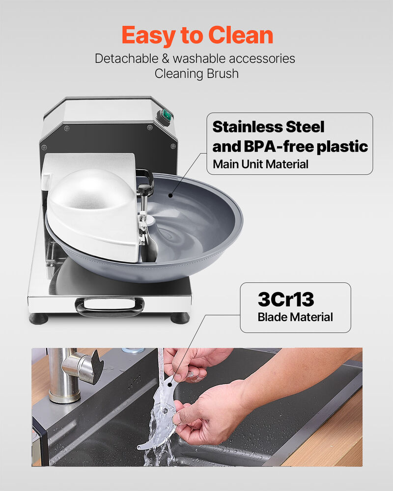 Food Processor Vegetable Chopper 3000RPM Food-Grade Stainless Steel Blender image number 5