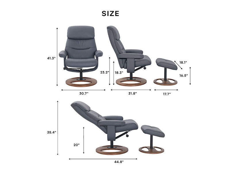 Avery Recliner with Ottoman