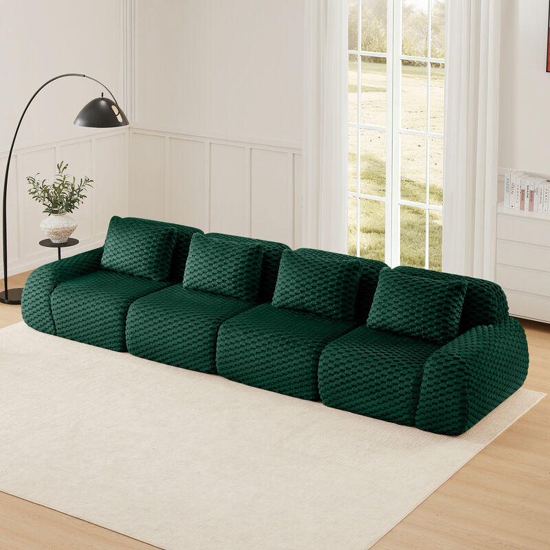 Merax Modular Sectional Sofa No-Assembly Flannelette Upholstered Sofa image number 1
