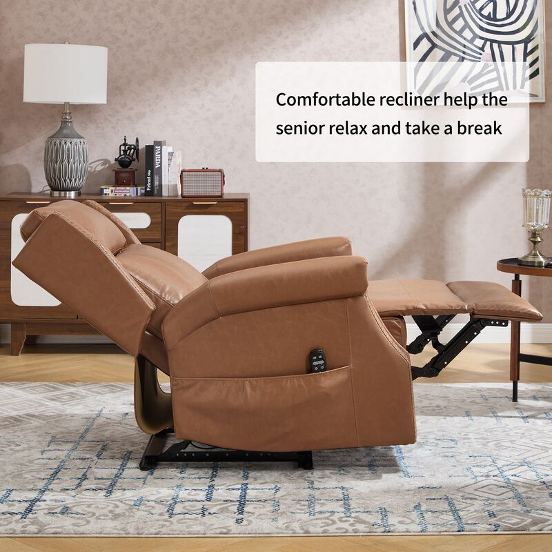 Manual Recliner Chair in Faux Leather for Living Room with Heavy Duty Motion Mechanism, 8 vibrating nodes and 3 massage modes image number 3
