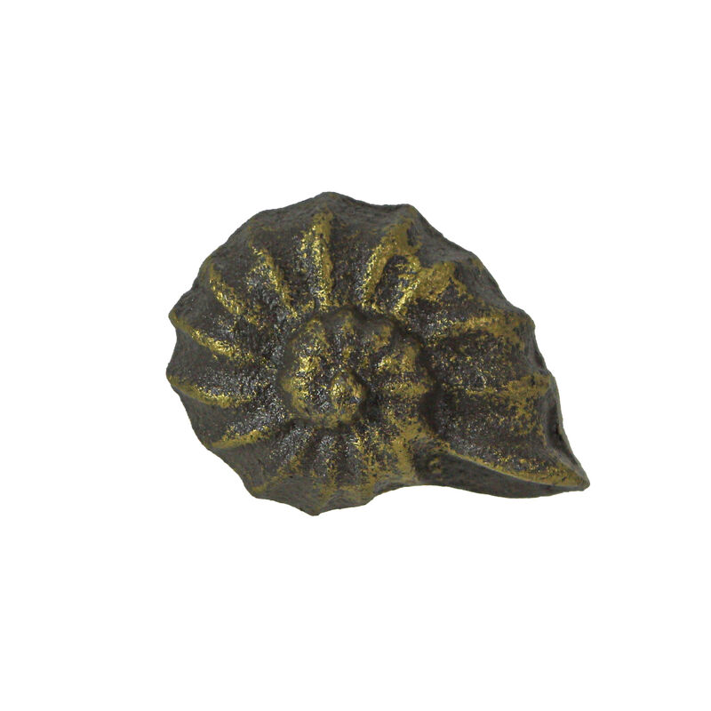 Set of 6 Rustic Aged Bronze Finish Cast Iron Nautilus Shell Drawer Pulls - 2 Inches Long - Nautical Seashell Cabinet Knobs for a Coastal Home Decor Touch image number 0