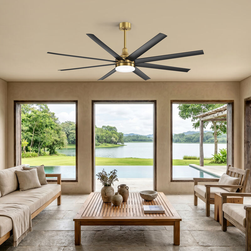 Breezary 65 in Ceiling Fan with Light, 8 ABS Blades, Remote Control, Reversible DC Motor, 6 Speeds image number 8