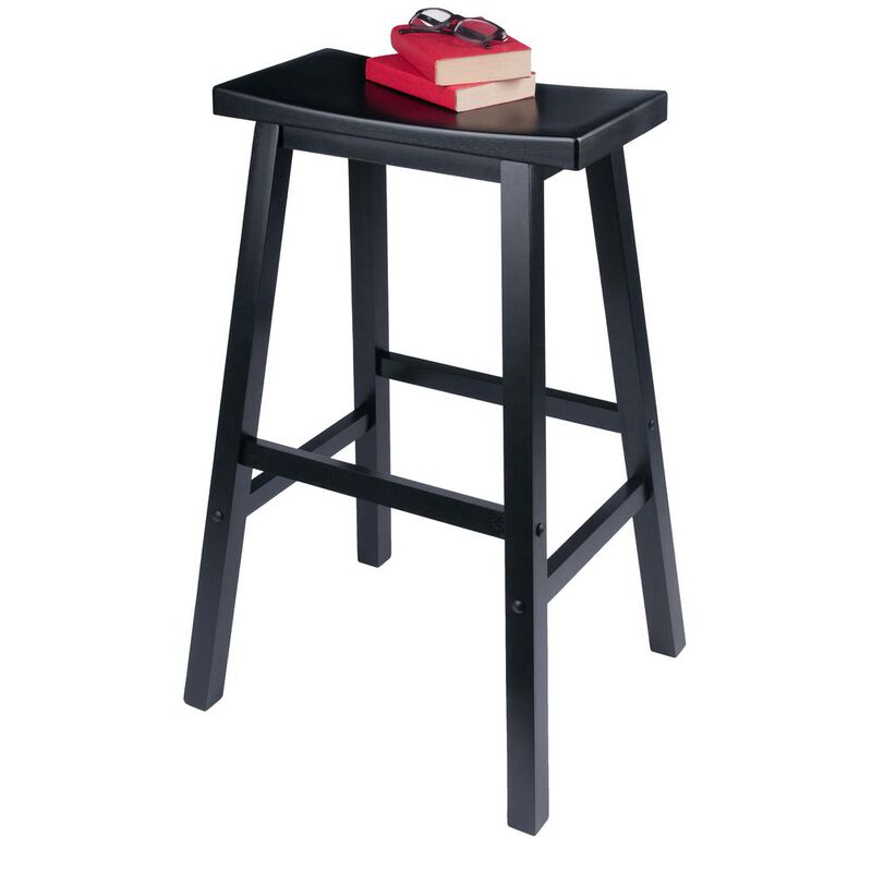 Satori 29" Saddle Seat Bar Stool Black