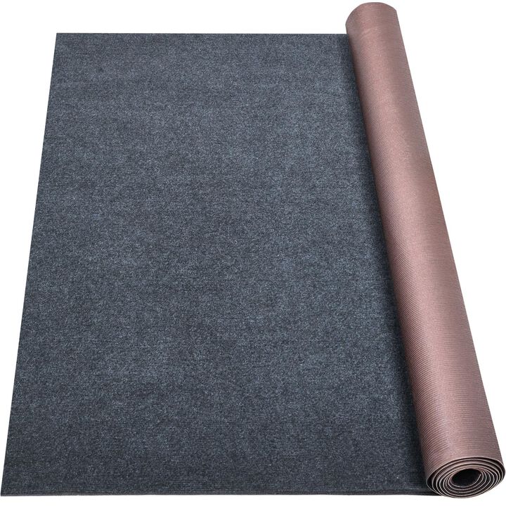 Grefinity Marine Carpet,6 FT x 10 FT Dark Gray Indoor Outdoor Carpet 0.2"" Thick Boat Carpet with Water-Proof TPE Backing, Non-S