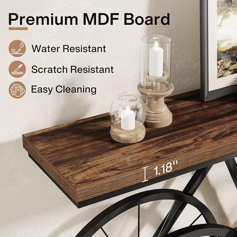 Tribesigns Industrial Wood Console Table image number 5
