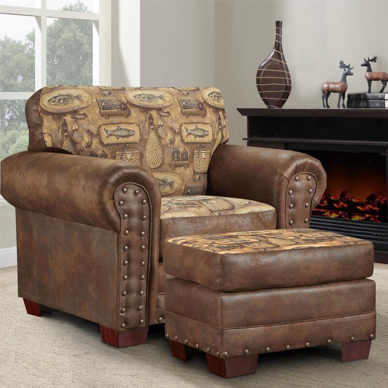 American Furniture Classics River Bend Armchairs with Matching Ottoman