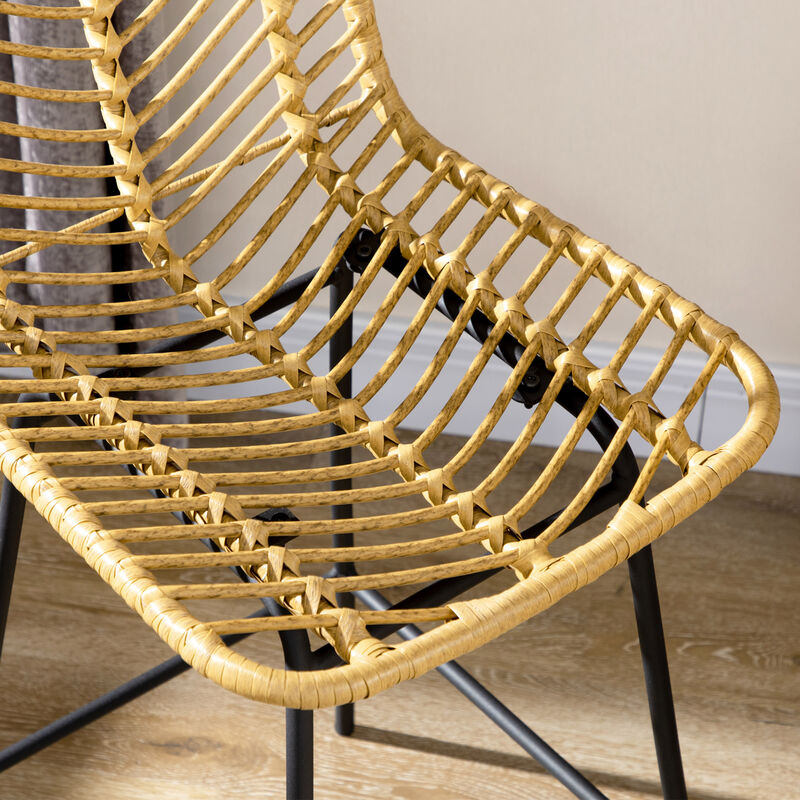 Hivvago Wicker Counter Stools Set of 4 with Steel Legs image number 7