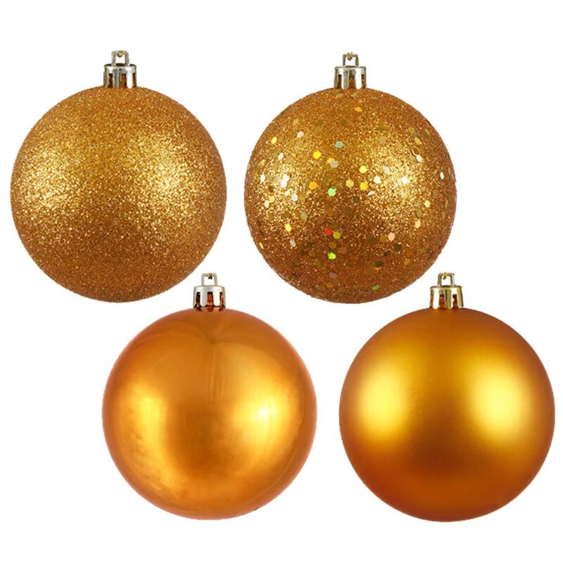 Vickerman 2.75" Antique Gold 4 Finish Ball Ornament 20 per Box image number 0