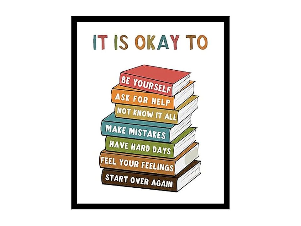 Classroom Signs Wall Art Okay Feel Poster Kids Social Emotional Learning Decor