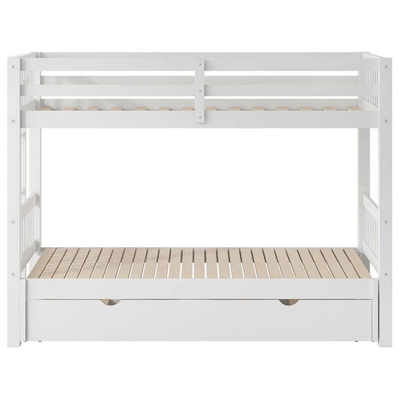 Whisen Twin over Pull-out Bunk Bed with Trundle, Pine Wood, for Kids Teens Bedroom image number 0