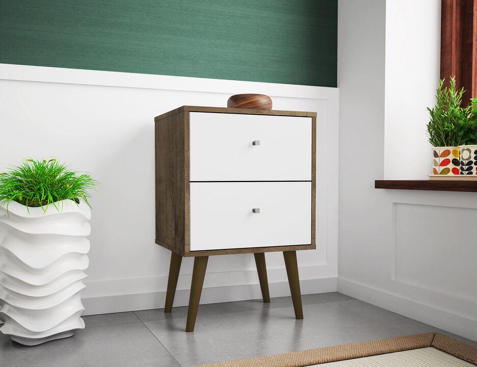 Liberty 2.0 Nightstand in Brown and White